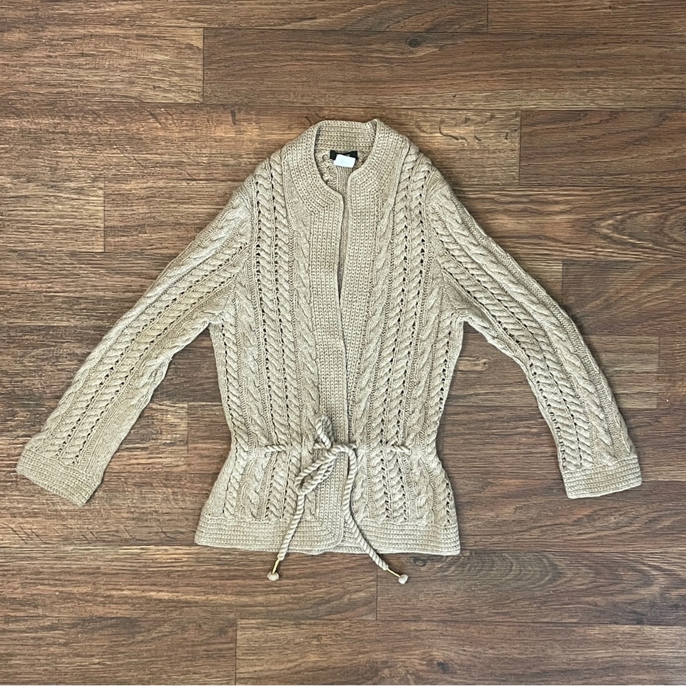 J. Crew open sweater tied at the waist size S Angora Rabbit Hair and Cashmere